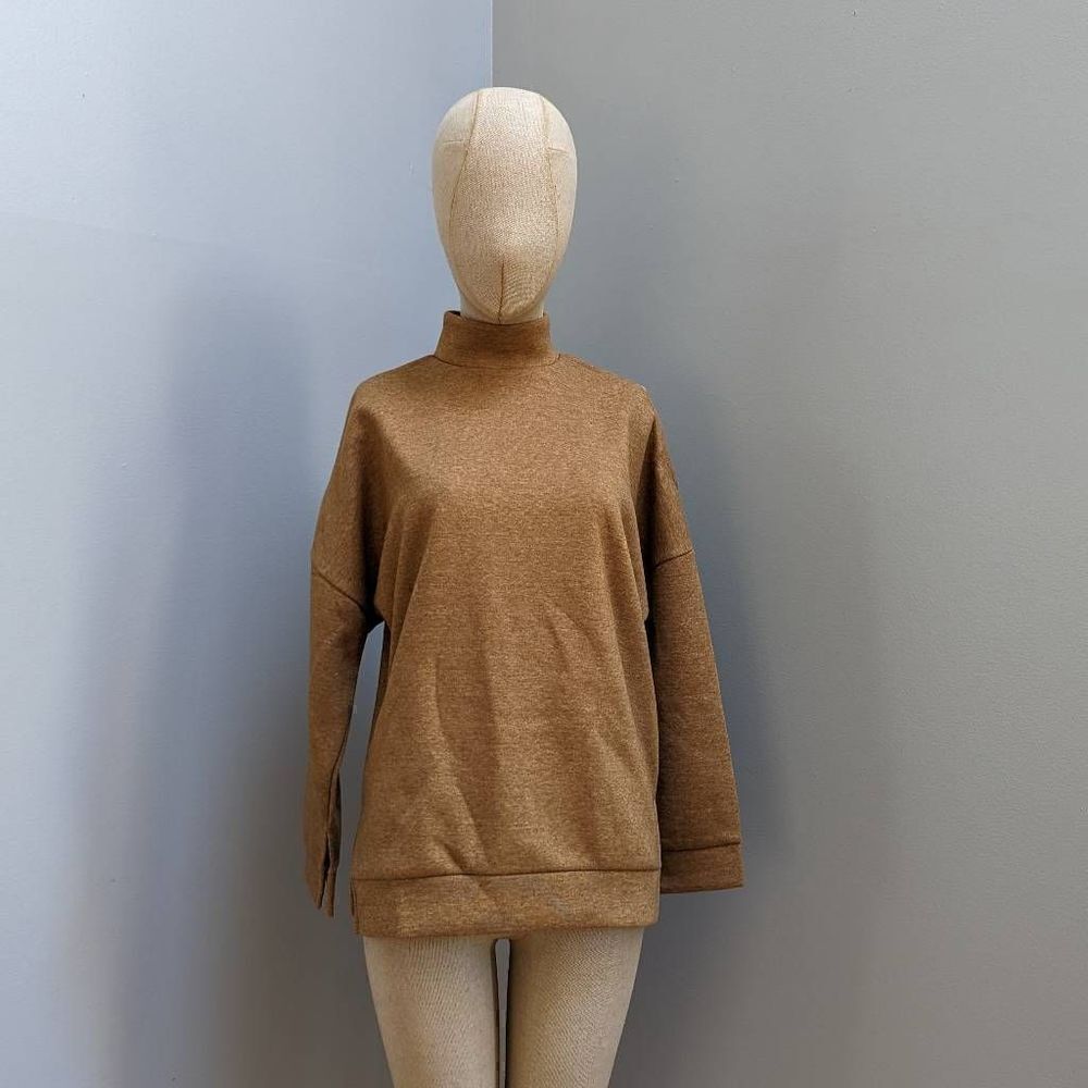 J.O.A. Caramel Colored Cold Shoulder Sweatshirt